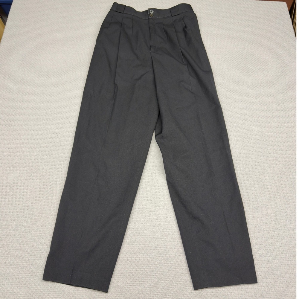 Vtg Giorgio Sant Angelo Wool Pants 10 Black Pleated High Rise Dress Trousers